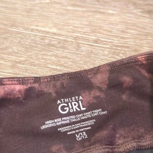 Athleta girl size 12 high rise printed chit chat tight - Picture 2 of 5